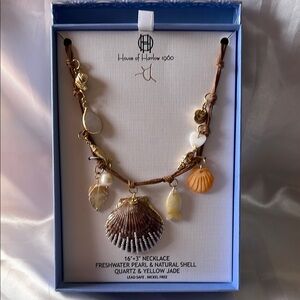 House of Harlow 1960 | Freshwater Pearl, Quartz, Yellow Jade & Shell Necklace